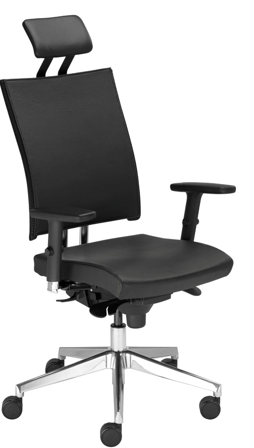Krzesło Nowy Styl @-MOTION z regulowanymi podłokietnikami, zagłówkiem, funkcją synchro, regulacją głębokości siedziska