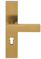 Klamka z szyldem z otworem na klucz, żółta
