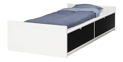 Łóżko pojedyncze o niestandardowych wymiarach: 207x98, Ikea Odda